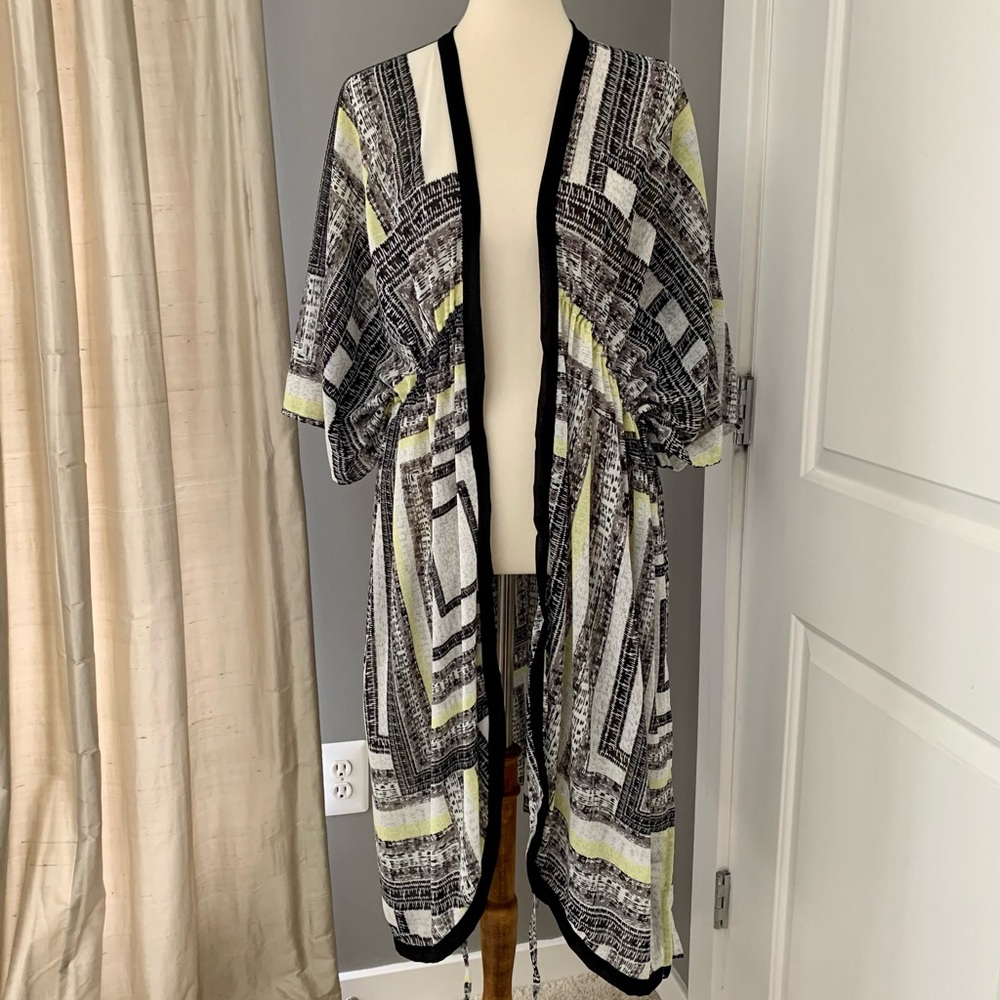 BCBGMaxAzira cinch tie-front loose fit kimono